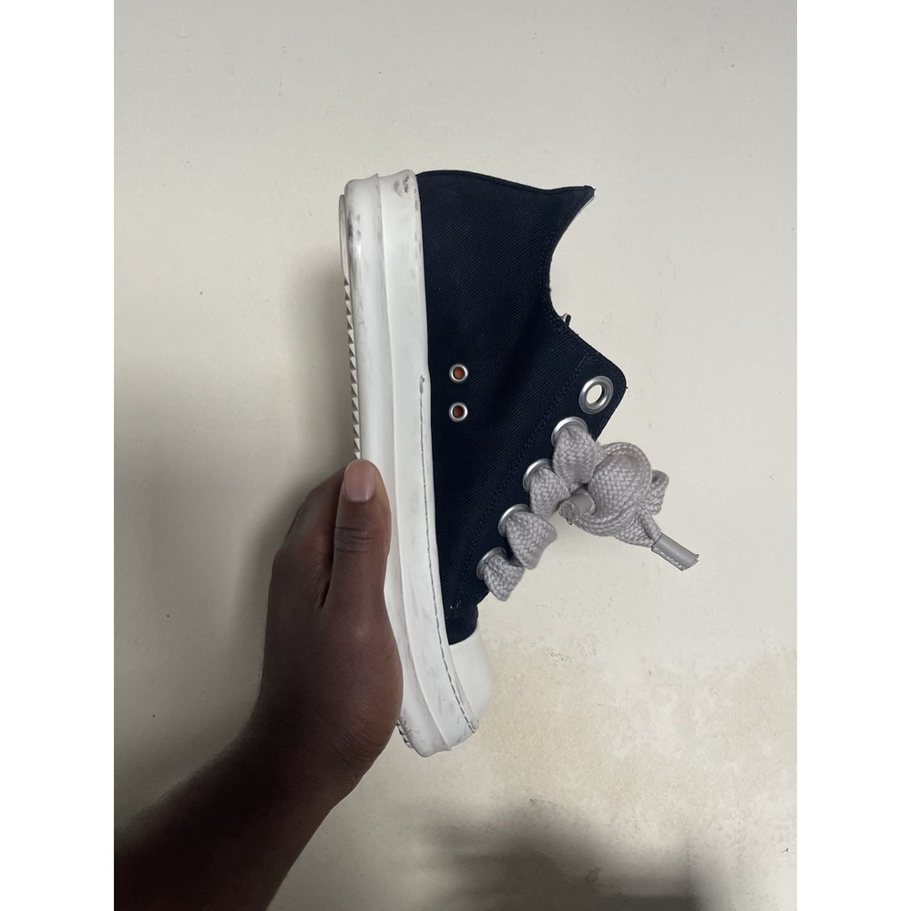 Rick Owens DRKSHDW Temple Jumbo Lace Low Canvas Ramones Black IT 42 / US 9 RARE! - Picture 4 of 16